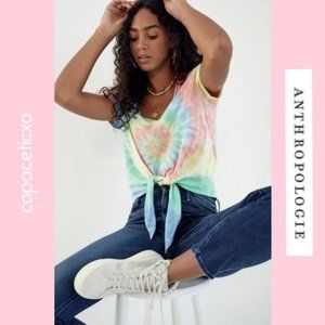 NWT Anthropologie Tie-Dye Darya Tie-Front Tee NEW